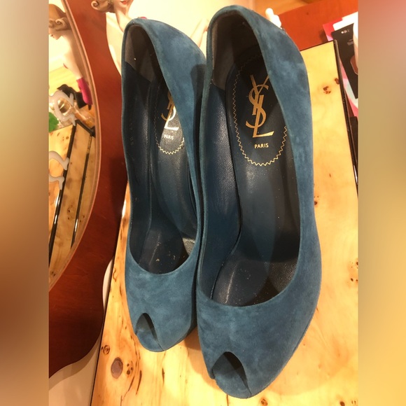 YSL sz 40 Suade shoes blue - Picture 4 of 5